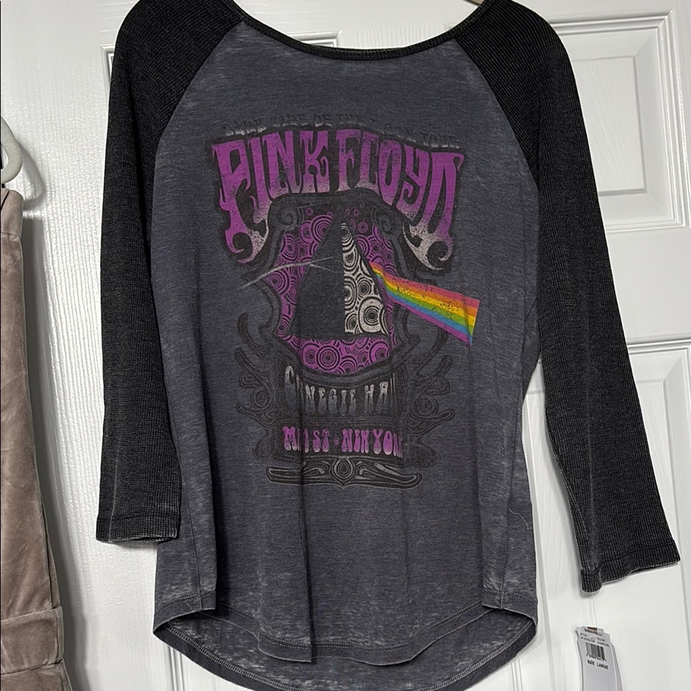 New with tags Recycled Karma Pink Floyd Graphic Raglan Tee in size large